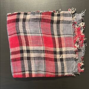 Red and Black Plaid Scarf